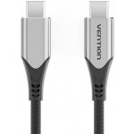 Vention TAAHG Nylon Braided Type-C (USB-C), (4K / PD / 60W, / 5Gbps / 3A) 1.5m, šedý – Zboží Mobilmania