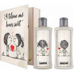 Bohemia Gifts S tebou mě baví svět sprchový gel 200 ml + šampon na vlasy 200 ml kniha dárková sada – Zboží Dáma