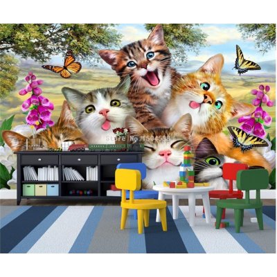 Professional Wallpaper Fototapety 3D Kreslené Roztomilé Kočky, rozměry 280  x 180 cm — Heureka.cz
