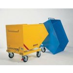 Manutan Expert Pojízdný výklopný kontejner se sítem a výpustným kohoutem s kapsami na vysokozdvižný vozík 400 l modrý – Hledejceny.cz