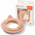 BabyOno dřevěné silikon kousátko kočička pudrová – Sleviste.cz