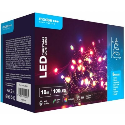 ML-C2003 Modee Christmas Lighting String (100 LED/ 10 metr / 10 cm) Multicolour RGB - Adapter (AC22 – Zboží Mobilmania