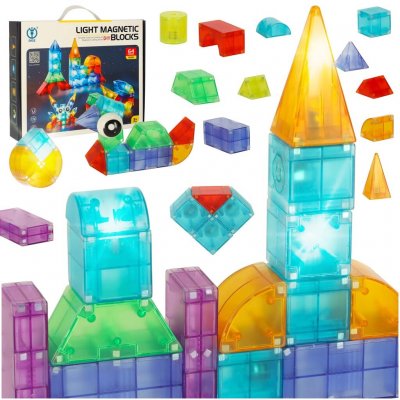 Dige 3D stavební magnetické cihly LED svítící 64 ks – Sleviste.cz