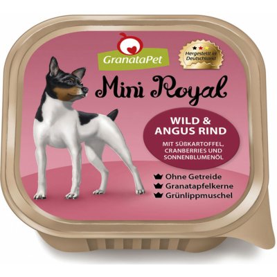 GranataPet Mini Royal Adult Dog zvěřina hovězí sladké brambory brusinky a slunečnicový olej 11 x 150 g – Sleviste.cz