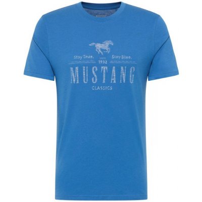 Mustang pánské tričko Alex C Print 1013536/5234 modrá – Zboží Mobilmania