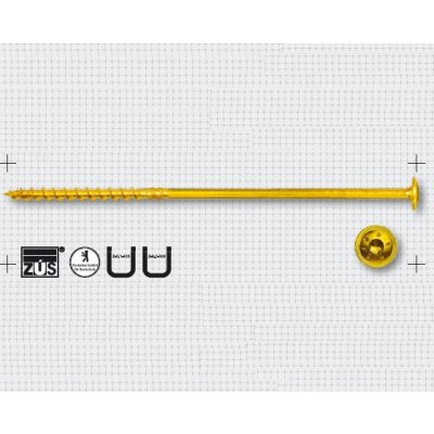 Vrut stavební RAPID TH 8x140 ŽZN TORX40 Vrut konstrukční, talířová hlava, TORX, zinek žlutý – Zbozi.Blesk.cz