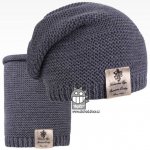 Dráče čepice pletená a nákrčník colors set vzor 19 jeans modrá – Zboží Dáma