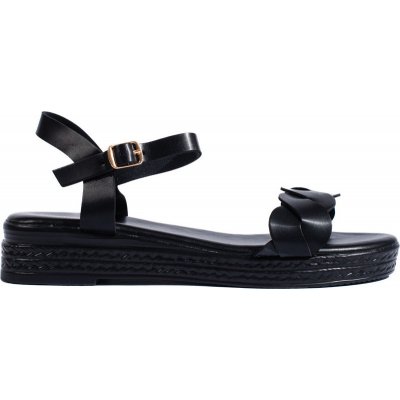 SHELVT Pohodlné černé dámské sandály 55-211b