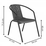 SPRINGOS BISTRO GF1022 šedé Zahradní ratanové křeslo – Hledejceny.cz