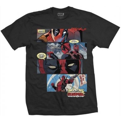 CurePink tričko Marvel/Deadpool: Strips černé