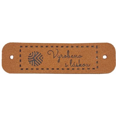 Pro Háčkování Handmade cedulka Vyrobeno s láskou 15 x 55 mm rezavá koženka – Zboží Dáma
