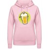 Dámská mikina s potiskem AWDis Hoodie mikina Design Smrtka v pivní sklenici Miminkovská růžová