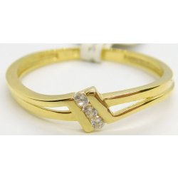 Klenoty Budín dámský zásnubní zlatý prsten se zirkony 4515046