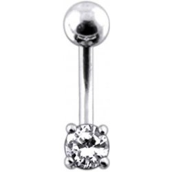 Šperky4U stříbrný piercing do pupíku zirkon BP01027-C