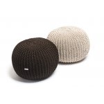Justin Design Pletený puf střední hnědý kávový – Zboží Dáma