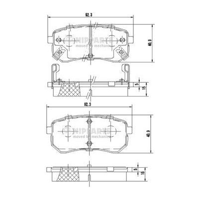 Sada brzdových destiček, kotoučová brzda NIPPARTS J3610307 J3610307