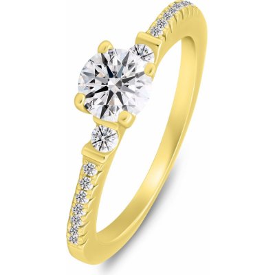 Brilio Silver pozlacený prsten se zirkony RI139Y – Zboží Dáma