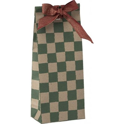 Maileg Papírový sáček Checker Green 26,5 cm – set 5 ks, zelená barva, papír – Zboží Dáma