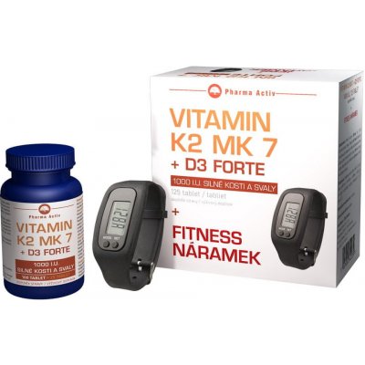 Pharma Activ Vitamín K2 MK 7+ D3 Forte 125 tablet 88 g + Fitness náramek – Hledejceny.cz
