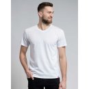 CityZen bavlněné pánské triko proti pocení výstřih do V bílé