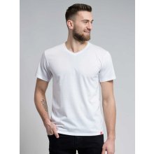 CityZen bavlněné pánské triko proti pocení výstřih do V bílé