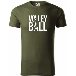 Volleyball nápis triko z organické bavlny military