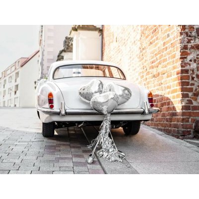 PartyDeco PartyDeco Svatební dekorace na auto - Stříbrná – Zboží Dáma