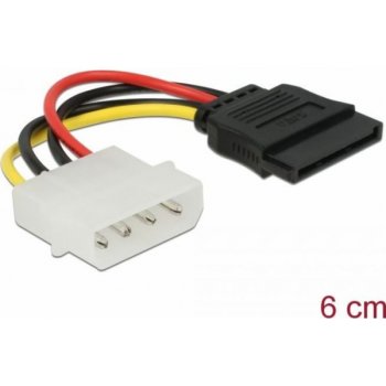 Delock 60112 Redukce napájení MOLEX 4-pin na SATA 15-pin přímý, 6 cm