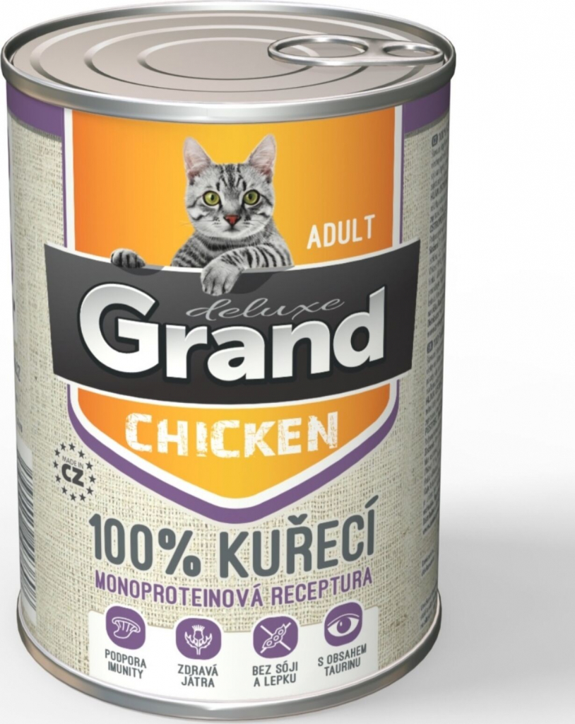 Grand deluxe 100% Kuřecí pro kočku Adult 400 g