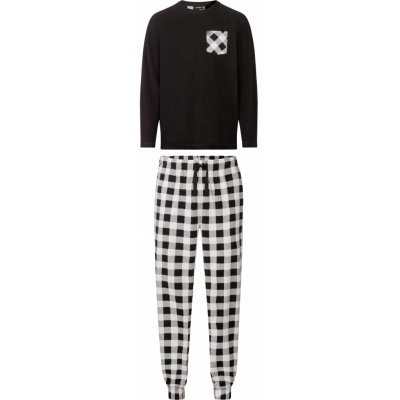 Llivergy pánské pyžamo dlouhé černo bílé – Zboží Mobilmania