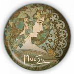 Kovový otvírák Alfons Mucha - Ivy, o 5,8 cm – Hledejceny.cz
