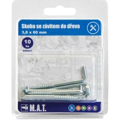 M.A.T. GROUP skoba se závitem do dřeva 60x3,8mm Zn (10ks) – Zboží Mobilmania