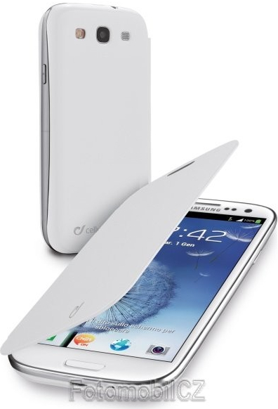 Pouzdro typu kniha CellularLine Backbook pro Samsung i 9300 Galaxy S3 / S3 Neo, bílé