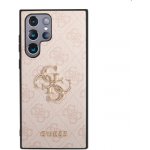 Pouzdro Guess PU 4G Metal Logo Samsung Galaxy S23 Ultra růžové – Hledejceny.cz