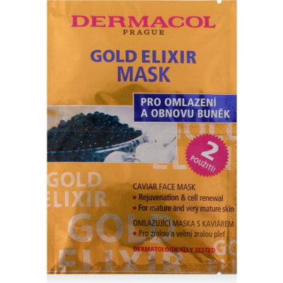 Dermacol Gold Elixir Caviar Face Mask omlazující maska s kaviárem 2 x 8 g – Zboží Dáma