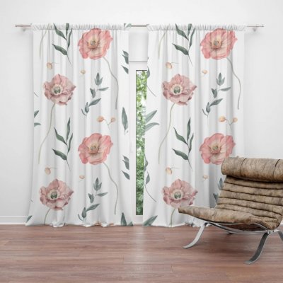 Sablio Závěs Romantické pryskyřníky: 2ks 140x250cm – Hledejceny.cz