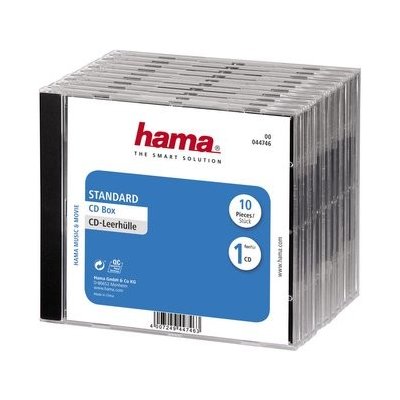 Hama CD BOX náhradní obal, 10ks/bal, transparentní/černá – Zbozi.Blesk.cz