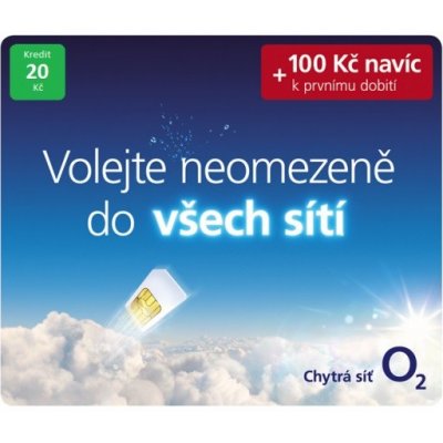 O2 GO SIM KARTA - Kredit 20,- Kč + 100Kč navíc při 1.dobití 8595106658511 – Zboží Mobilmania