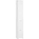 Shumee Koupelnová skříňka - bílá, 25 × 25 × 170 cm, dřevotříska