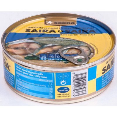 Sokra Saira sardinela ve vlastní šťávě s přídavkem oleje 240 g – Hledejceny.cz