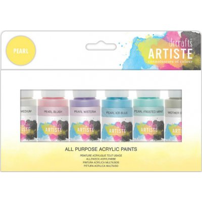 Docrafts akrylové barvy Artiste sada 6 x 59 ml Pearl – Hledejceny.cz