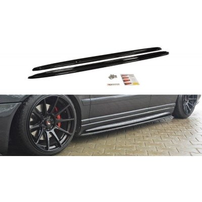 Maxton Design difuzory pod boční prahy pro Audi S4 B5, černý lesklý plast ABS