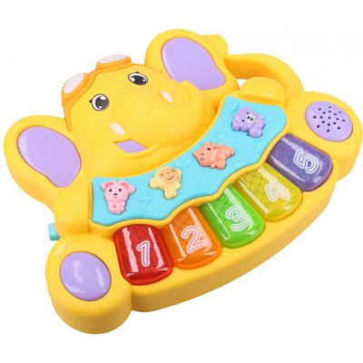 Teddies piánko slon se zvířátky plast – Zboží Dáma