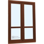 Kömmerling balkonové dveře 70 AD s příčkou levé ořech/ořech 150 x 240 cm s klikou+ PVC rám – Hledejceny.cz