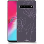 Pouzdro ACOVER Samsung Galaxy S10 G973 s motivem Line Flower II – Zboží Mobilmania