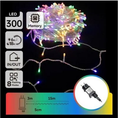 Aigostar LED RGBY Venkovní vánoční řetěz 300xLED/6W/230V 15m IP44 B10303ABLR – Hledejceny.cz