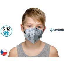 Dama Trade respirátor FFP2 vhodný pro děti Pejsek a kostička modrá 10 ks