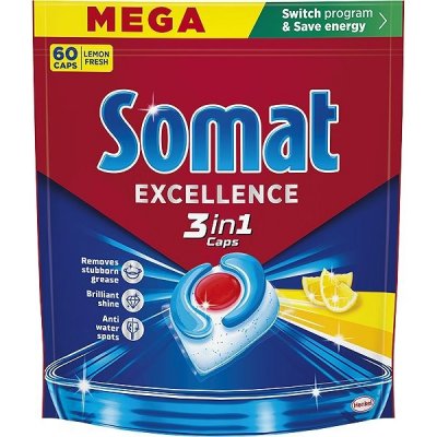 Somat Excellence 3v1 Lemon kapsle do myčky 60 ks – Zboží Dáma