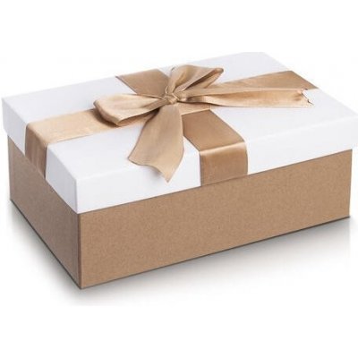 Krabice papír dárková 25x15x10 cm zlatá/bílá – Zboží Dáma