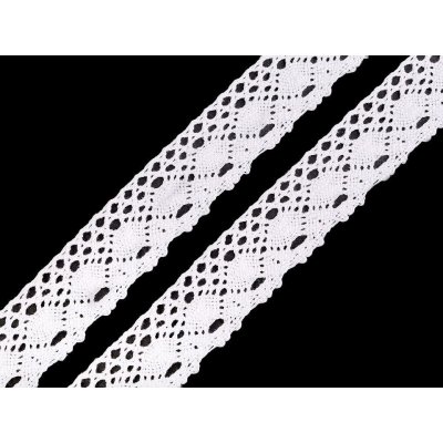 Bavlněná krajka paličkovaná šíře 35 mm Varianta: 1 bílá, Balení: 18 m – Zboží Mobilmania